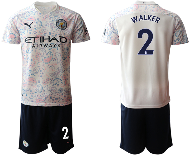 Men 2020-2021 club Manchester City away #2 white Soccer Jerseys